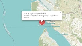 Le relevé sismique du jeudi 18 septembre en Charente-Maritime. 