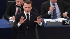 Emmanuel Macron au Parlement européen mardi 17 avril.