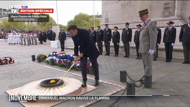 11 novembre: Emmanuel Macron ravive la flamme du soldat inconnu