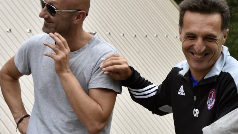 Le directeur général de Luzenac, Fabien Barthez, et l'entraîneur Claude Pelissier