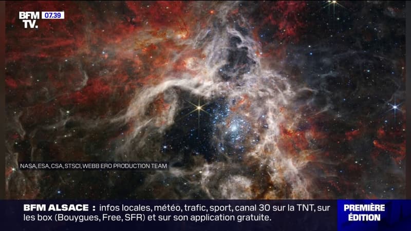 Le télescope James-Webb dévoile de nouvelles images de la nébuleuse de la Tarentule, située à 161.000 années-lumière