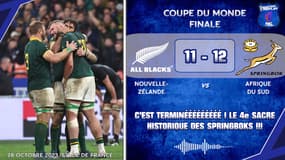 Nouvelle-Zélande 11-12 Afrique du Sud : Un 4e sacre historique pour les Springboks… le replay RMC