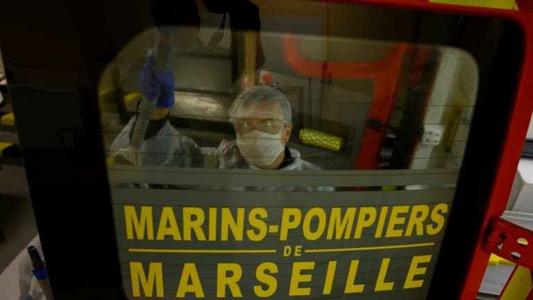 Les marins pompiers de Marseille en intervention. (Illustration)
