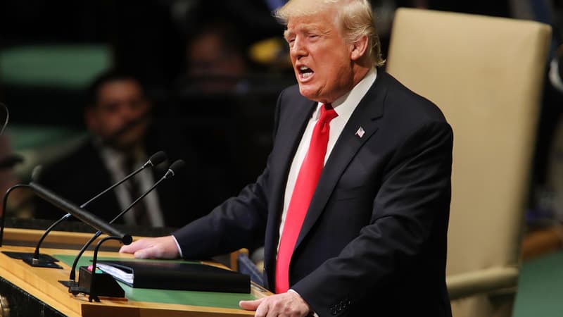 Donald Trump à la tribune de l'Assemblée générale des Nations unies, le 25 septembre 2018. - Spencer Platt - Gatty - AFP