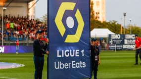 Le Logo de la Ligue 1 présenté avant un match, le 27 mai 2023
