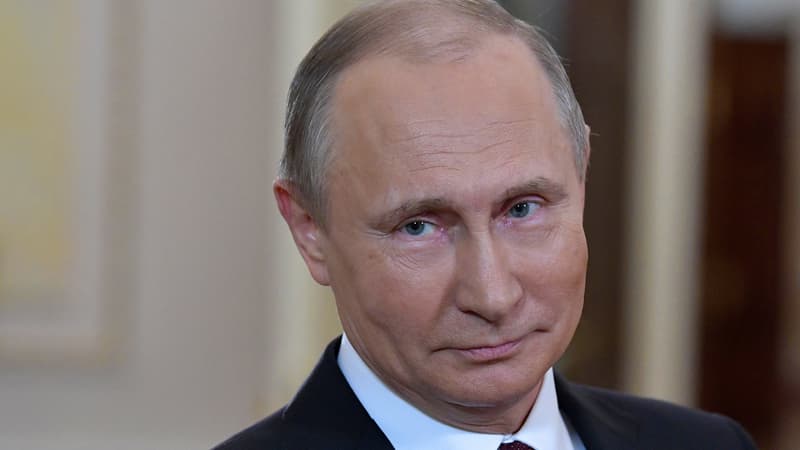 Le président russe Vladimir Poutine, le 8 mars 2018. 