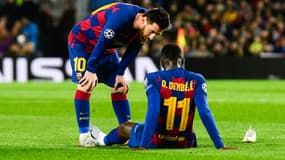 Ousmane Dembélé consolé par Lionel Messi