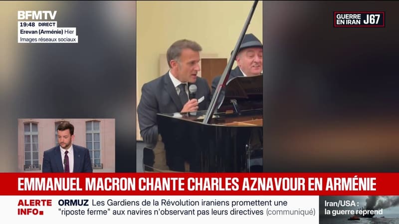 Quand Emmanuel Macron chante "La Bohème" en Arménie