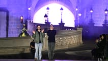 Le duo français Coperni lors de son défilé à Disneyland Paris, le 1er octobre 2024.