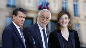 Manuel Valls, François Rebsamen et Juliette Méadel à Paris le 10 janvier 2024