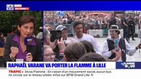 JO 2024: Raphaël Varane porte la flamme à Lille 