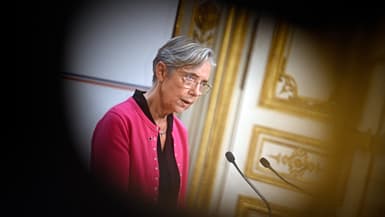 La Première ministre Élisabeth Borne, le 27 septembre 2023 à l'hôtel de Matignon (Paris).