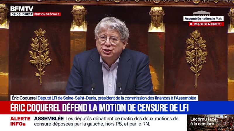 "Tout dans ce budget est escroquerie, alors honte à ceux qui l'ont voulu", déclare Éric Coquerel, député LFI et président de la commission des finances