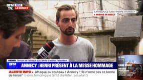 Attaque au couteau à Annecy: "Je suis très heureux si mon exemple permet d'inspirer les gens", affirme Henri, le "héros au sac à dos"