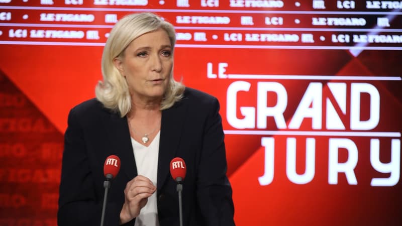 Marine Le Pen sur le plateau du "Grand Jury" RTL-LCI-"Le Figaro" ce dimanche