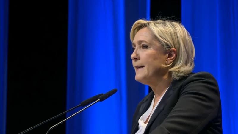 Marine Le Pen en meeting à Nantes dimanche 26 février.