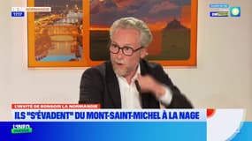 Manche: le para-athlète Géraud Paillot revient sur sa traversée de la baie du Mont Saint-Michel à la nage