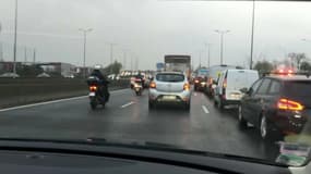 Des bouchons en Ile-de-France pendant les grèves.