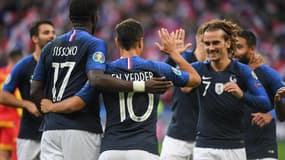 La joie des Bleus lors de France-Andorre, au Stade de France le 10 septembre 2019