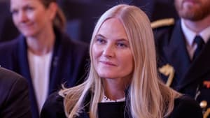 La princesse héritière Mette-Marit de Norvège à la bibliothèque de Fredrikstad (Norvège) le 28 janvier 2026.