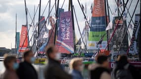 Les bateaux au départ du Vendée Globe aux Sables d'Olonne