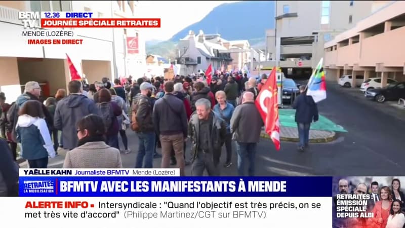 Mobilisation contre la réforme des retraites: environ un millier de manifestants à Mende