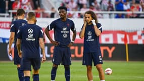Aurélien Tchouaméni et Matteo Guendouzi avec l'équipe de France, en juin 2022.