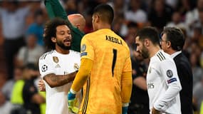 Alphonse Areola sur le point d'entrer en jeu lors de Real Madrid-Club Bruges, le 1er octobre 2019