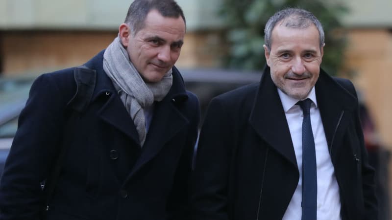 Jean-Guy Talamoni (droite) et Gilles Simeoni (gauche), à Paris le 22 janvier 2018