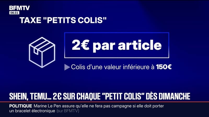 La taxe sur les petits colis, visant notamment les plateformes chinoises, va entrer en vigueur ce dimanche