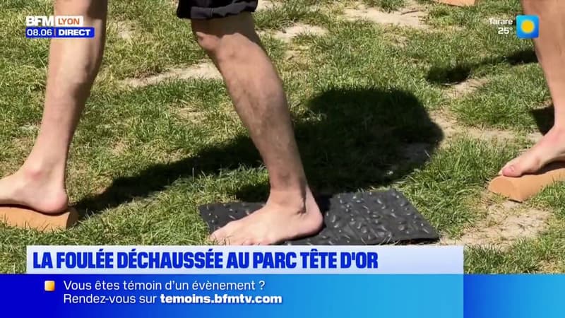 La foulée déchaussée au parc de la tête d'or