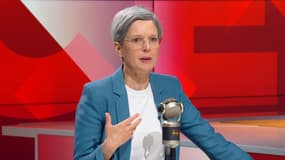La députée de la 9ème circonscription de Paris, Sandrine Rousseau, invitée de BFMTV-RMC le 22 juillet 2024. 