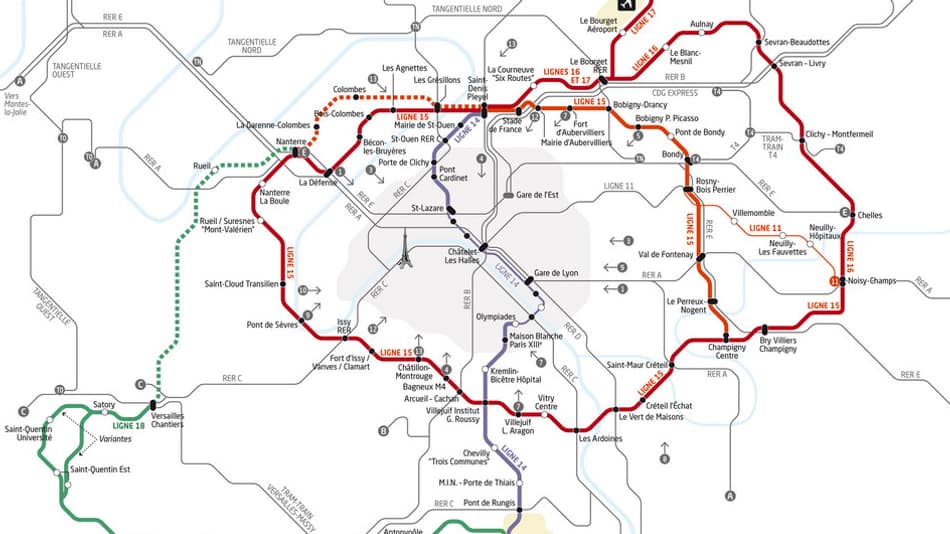 la carte du Grand Paris.