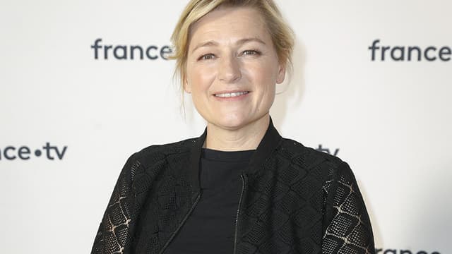 L'animatrice Anne-Elisabeth Lemoine lors de la conférence de presse de France Televisions, le 18 juin 2019 à Paris.