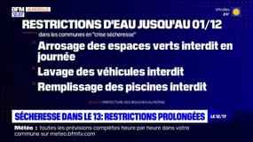 Bouches-du-Rhône: les restrictions d'eau maintenues jusqu'au 1er décembre