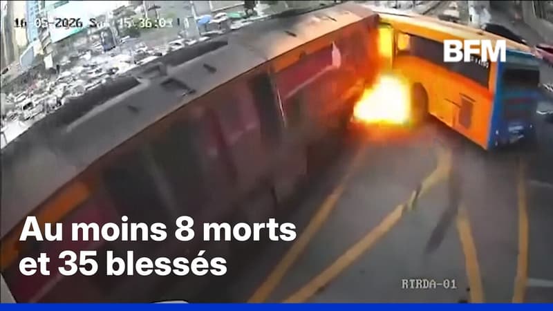 Thaïlande: au moins 8 morts dans une collision entre un train et un bus à Bangkok