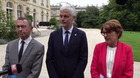 Bruno Retailleau, Laurent Wauquiez et Annie Genevard, le 23 août 2024.