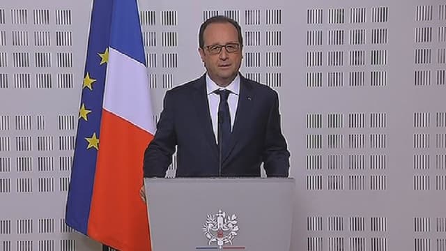 François Hollande lors de son allocution sur le crash d'avion à l'Elysée