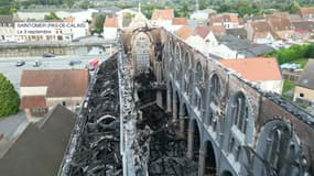 L'église de l'Immaculée-Conception à Saint-Omer (Pas-de-Calais) ce mardi 3 septembre 2024, après avoir été touché par un incendie la veille.