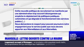 Marseille: quatre syndicats dénoncent la mauvaise gestion de la municipalité dans une lettre ouverte