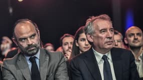 Richard Ferrand, Édouard Philippe et François Bayrou, le 30 mars 2019 à Paris