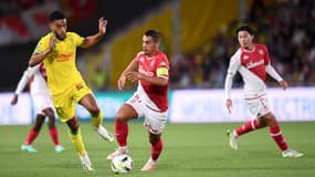 Wissam Ben Yedder et Jean-Charles Castelletto lors de Nantes-Monaco, le 25 août 2023.