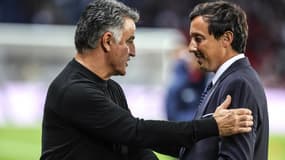 Christophe Galtier avec Pablo Longoria lors de PSG-OM, le 16/10/2022