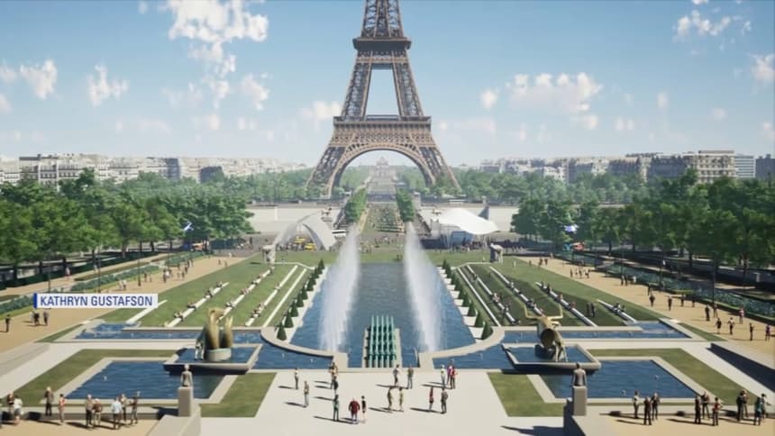 Paris 2024 : Le compte à rebours en contrebas de la Tour Eiffel