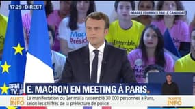 "Le Front national, c'est le parti de l'anti-France", lance Macron en meeting 