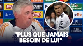 Real Madrid - Arsenal : Ancelotti a "plus que jamais" besoin de Mbappé