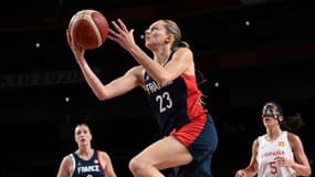 La Française Marine Johannes, face à l'Espagne, lors du quart de finale, le 4 août 2021 aux Jeux Olympiques de Tokyo 2020