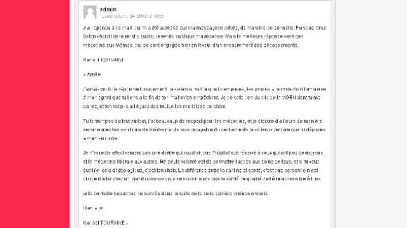 Capture d'écran de la réponse de la ministre sur son blog Capture d'écran de la réponse de la ministre sur son blog