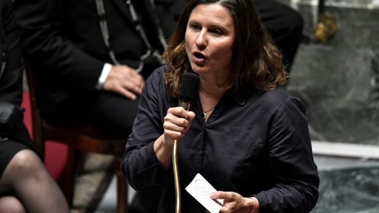 La  ministre chargée des Sports Roxana Maracineanu, lors de la séance des questions au gouvernement, loe 28 juillet 2020 à l'Assemblée Nationale à Paris 