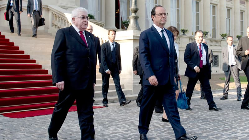 François Hollande, ici avec le président irakien Fouad Massoum, a ouvert ce lundi matin la conférence internationale sur la paix et la sécurité en Irak.